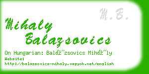 mihaly balazsovics business card